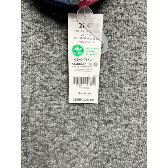 OshKosh Beanie Toddler 2T/4T Multi-Color Ribbed Fleece Lined Winter Hat - Picture 9 of 10